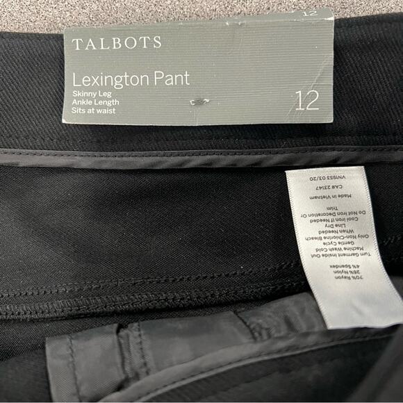 NWT Talbots Lexington Pants Black Size 12 Textured Ponte Knit Ankle Pants - Picture 5 of 12